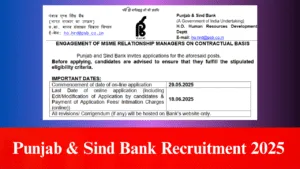 Punjab & Sind Bank Recruitment 2025
