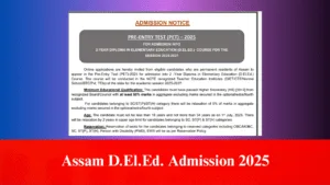 Assam D.El.Ed. Admission 2025