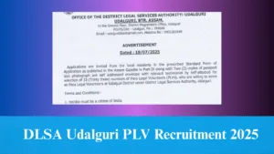 DLSA Udalguri PLV Recruitment 2025