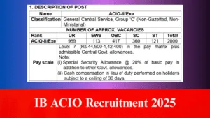 IB ACIO Recruitment 2025