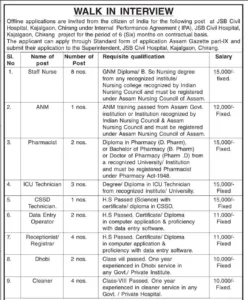 JSB Civil Hospital Chirang Jobs 2025