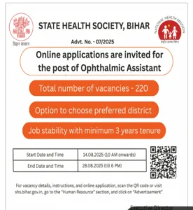 State Health Society Bihar Jobs 2025