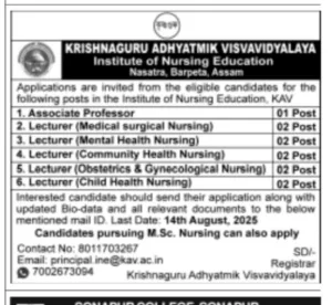 KAV Nursing Recruitment 2025