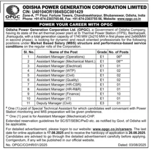 OPGC Recruitment 2025