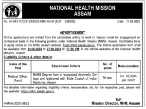 NHM Assam Recruitment 2025