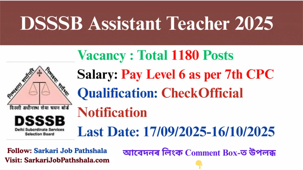 DSSSB Assistant Teacher 2025