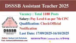 DSSSB Assistant Teacher 2025