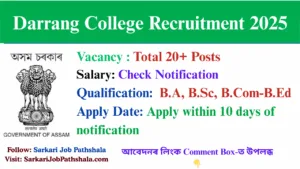 Darrang College Recruitment 2025