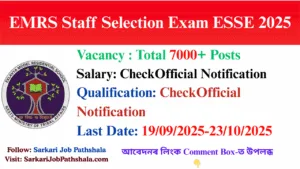 EMRS Staff Selection Exam ESSE 2025