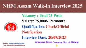 NHM Assam Walk-in Interview 2025