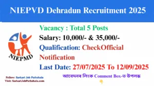 NIEPVD Dehradun Recruitment 2025 