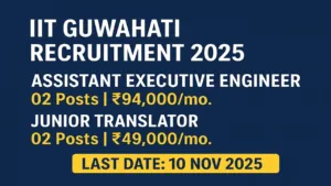 IIT Guwahati Recruitment 2025