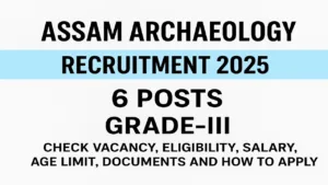 Assam Archaeology Recruitment 2025