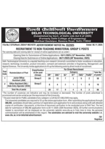 DTU Recruitment 2025