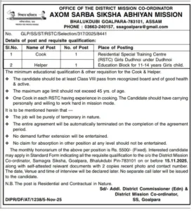 SSA Goalpara Recruitment 2025