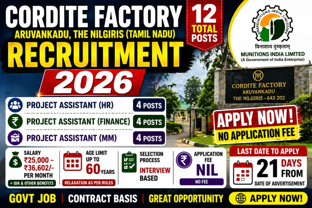 Cordite Factory Job 2026
