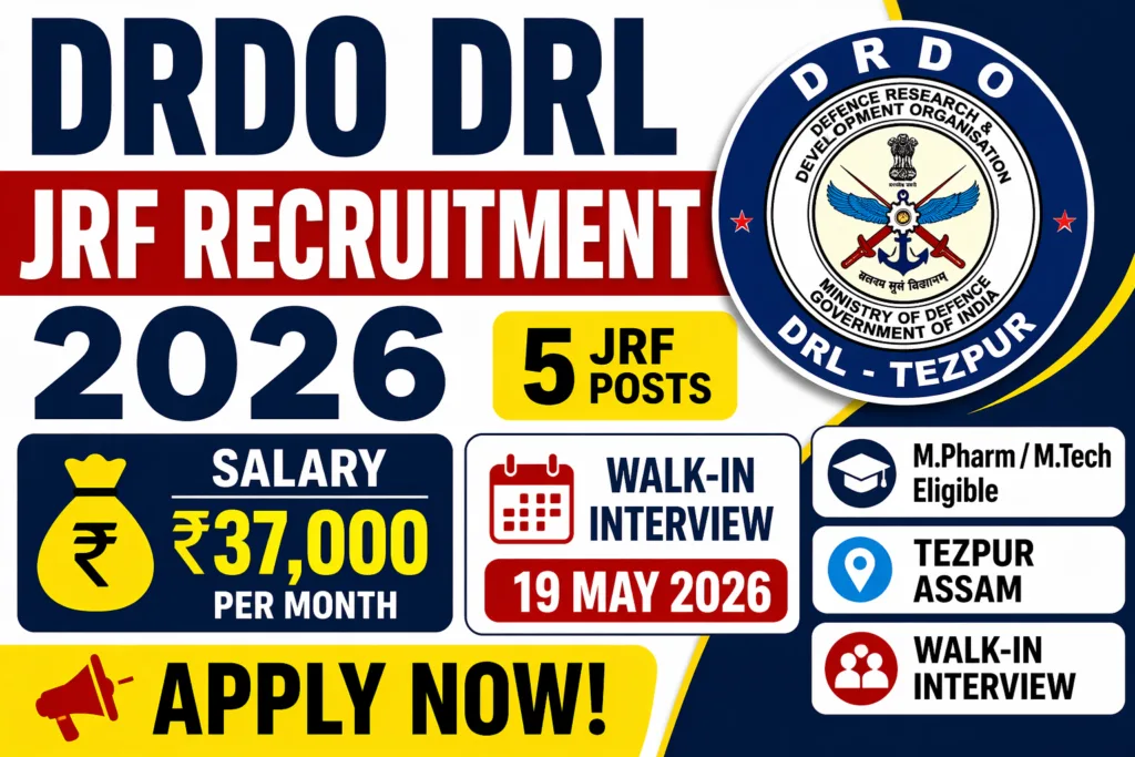 DRDO JRF Recruitment 2026