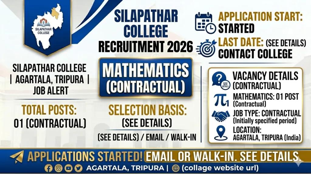 Silapathar College Recruitment 2026