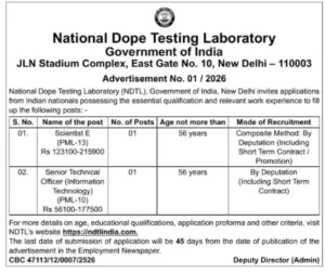 NDTL Recruitment 2026