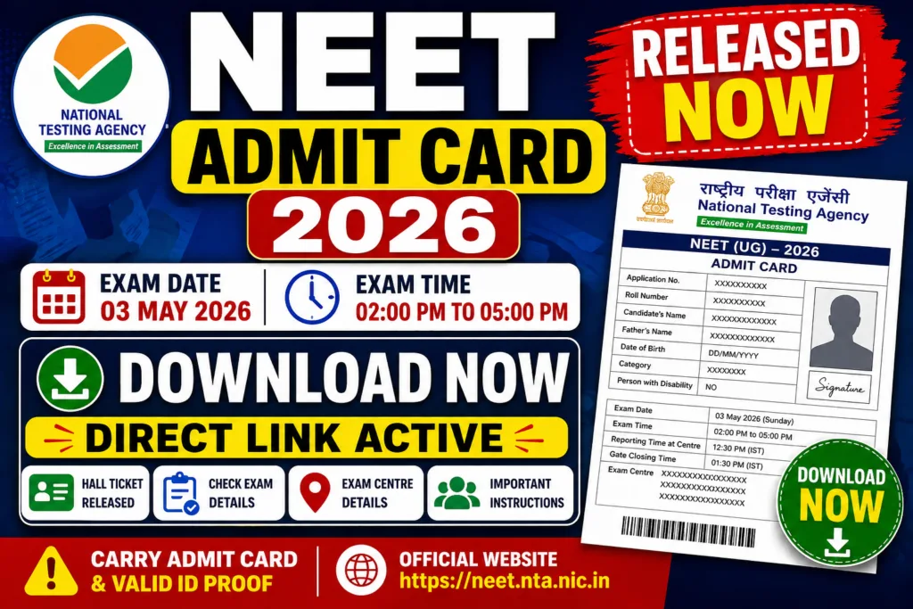 NEET Admit Card 2026 Released