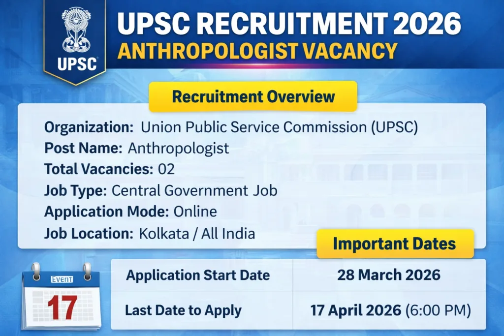 UPSC Recruitment 2026
