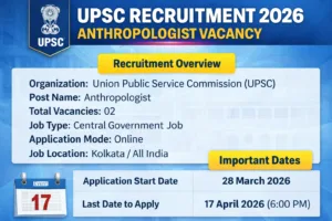 UPSC Recruitment 2026