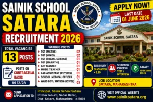 Sainik School Satara Recruitment 2026