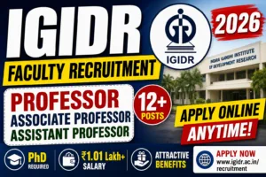 GIDR Recruitment 2026