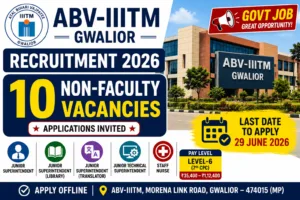 ABV-IIITM Gwalior Recruitment 2026