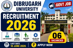 Dibrugarh University Vacancy Out 2026