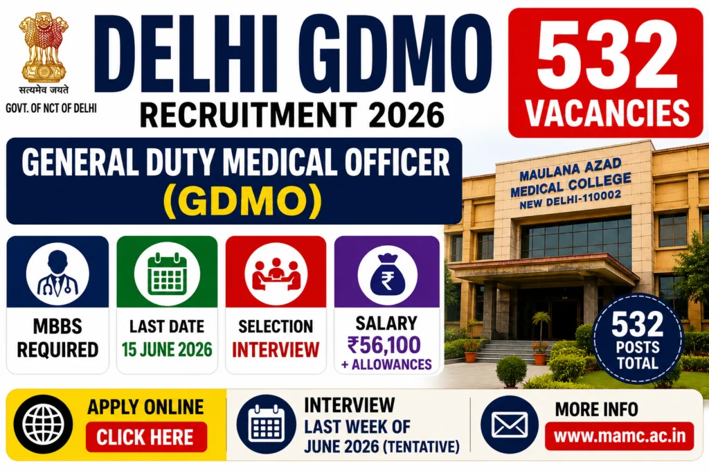 Delhi GDMO Recruitment 2026