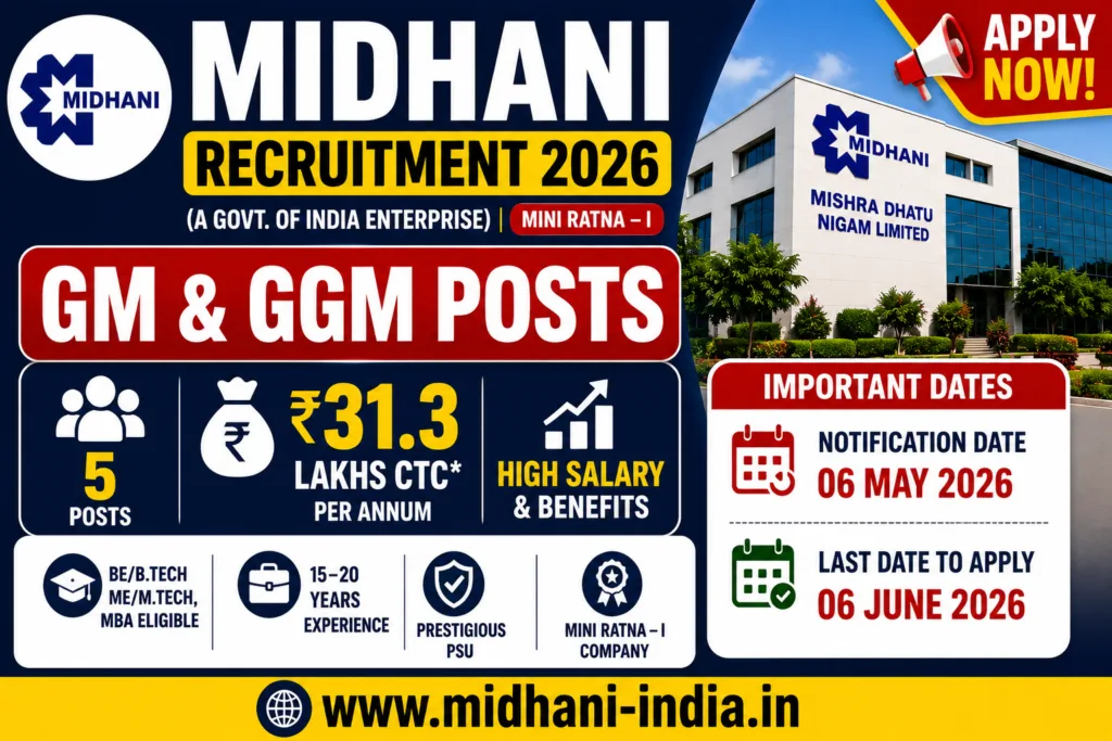 MIDHANI Recruitment 2026