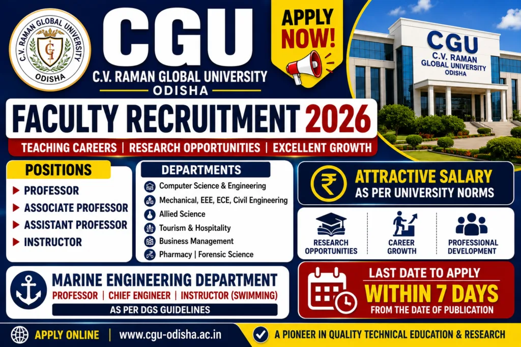 CGU Faculty Recruitment 2026