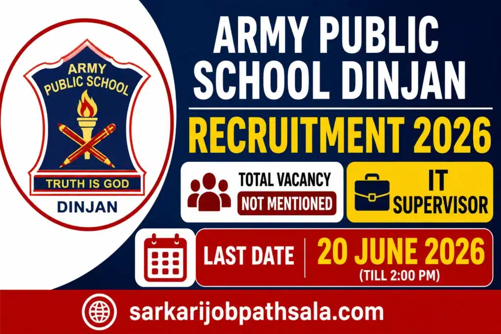 APS Dinjan Recruitment 2026