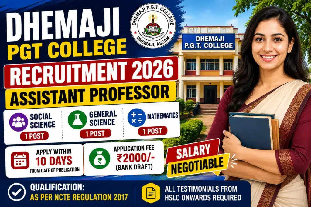 Dhemaji PGT College Recruitment 2026