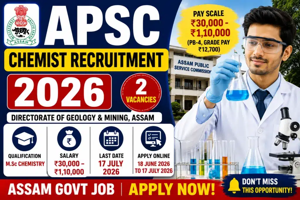 APSC Chemist Recruitment 2026