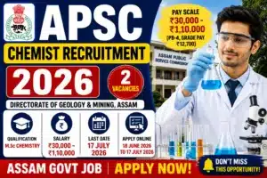 APSC Chemist Recruitment 2026