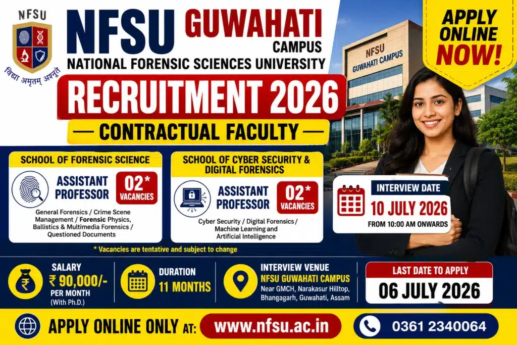 NFSU Guwahati Recruitment 2026