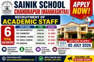 Sainik School Chandrapur Recruitment 2026