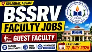 BSSRV Guest Faculty Recruitment 2026
