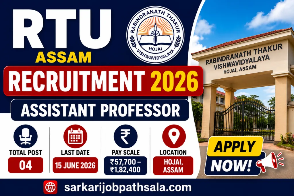 RTU Assam Recruitment 2026