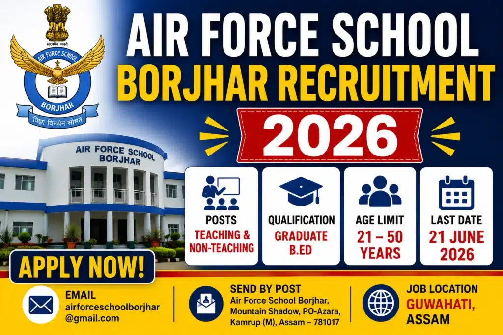 Air Force School Borjhar Recruitment 2026