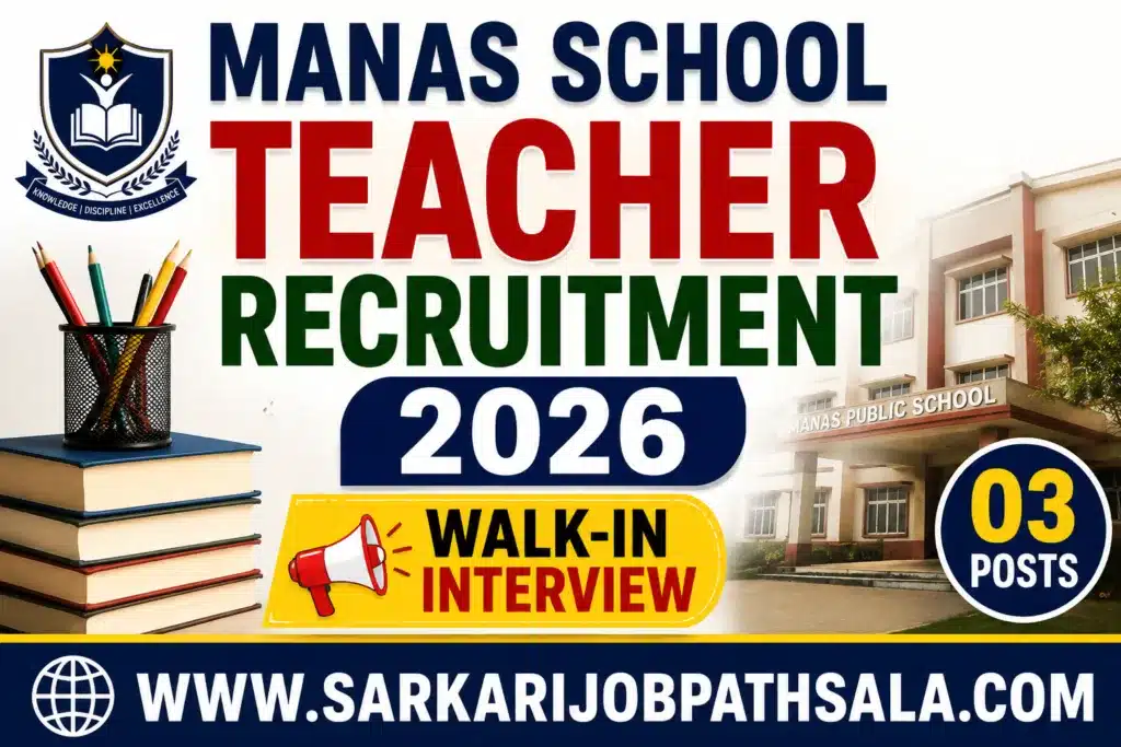 Manas Public School Recruitment 2026