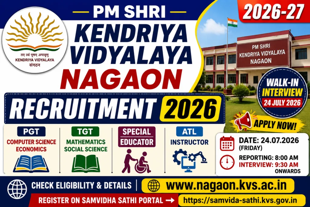 PM SHRI KV Nagaon Recruitment 2026