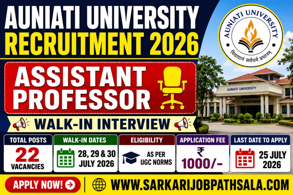 Auniati University Recruitment 2026