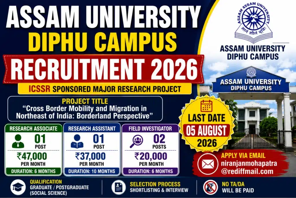Assam University Diphu Campus Recruitment 2026
