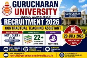 Gurucharan University recruitment 2026