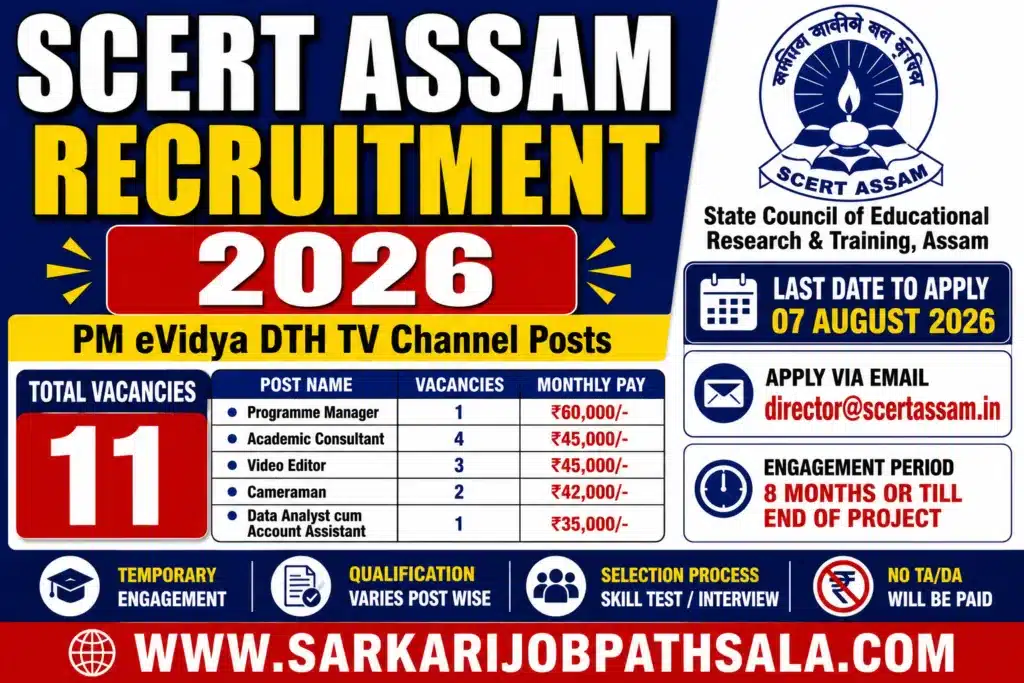 SCERT Assam Recruitment 2026