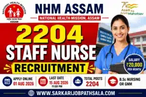 NHM Assam Staff Nurse Recruitment 2026