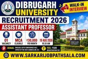 Dibrugarh University Recruitment 2026